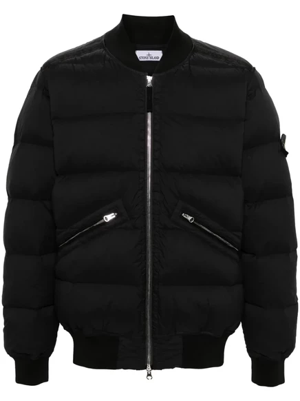 Мужская стеганая куртка Stone Island Compass, черная