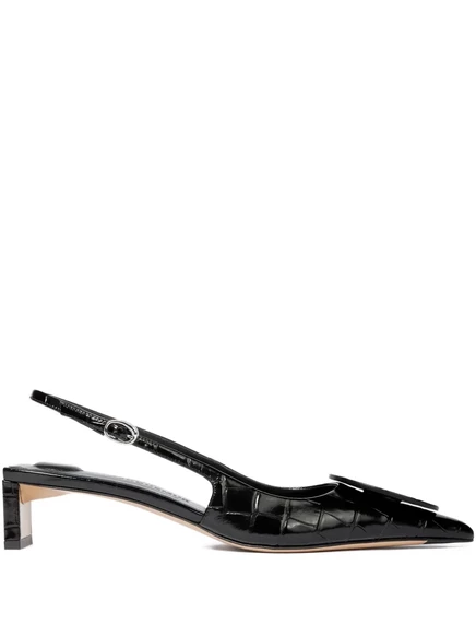 Туфли-лодочки Jacquemus 40mm Duelo с эффектом крокодила black