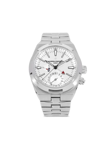 Мужские часы Vacheron Constantin Overseas Dual Time 41 мм, серебристые