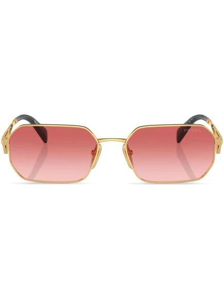 Прямоугольные солнцезащитные очки с треугольным логотипом Prada Eyewear gold