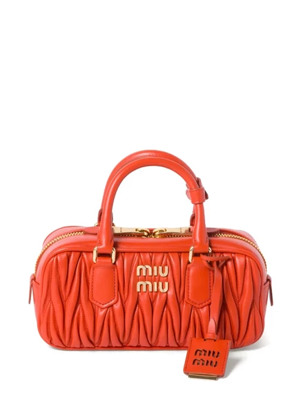 Женская сумка Miu Miu Arcadie стеганая кожаная, оранжевая