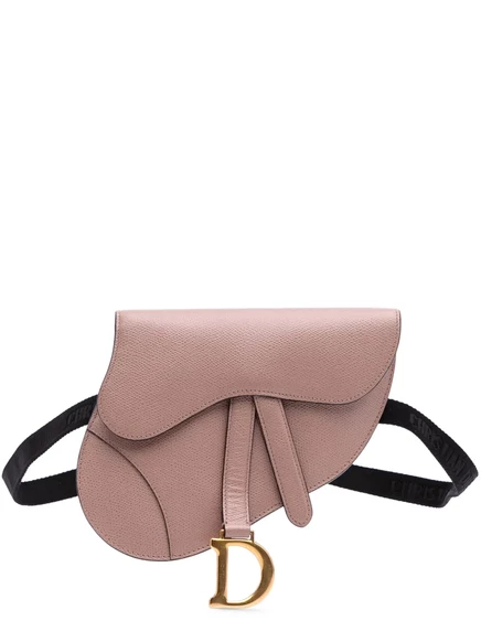 Женская поясная сумка Christian Dior Saddle, кожа, розовая