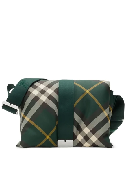 Мужская сумка-мессенджер Burberry Pillow Checked, зеленая