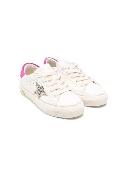 Кожаные кроссовки Golden Goose Kids May Young white