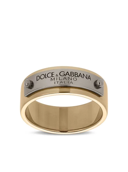 Кольцо Dolce & Gabbana с гравировкой, золото/серебро