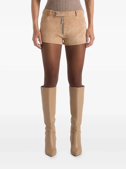 Замшевые шорты Manière De Voir Fara на молнии neutrals