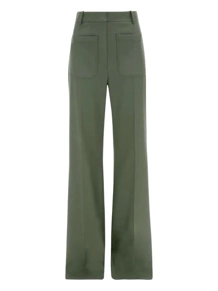 Женские широкие брюки Victoria Beckham, зеленые