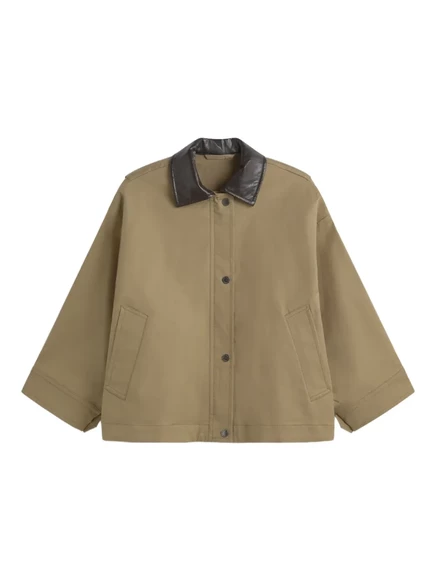 Куртка-оверсайз выходного дня Max Mara с кожаной отделкой brown