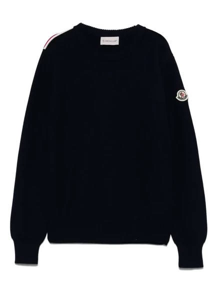 Детский свитер Moncler Enfant с логотипом, темно-синий