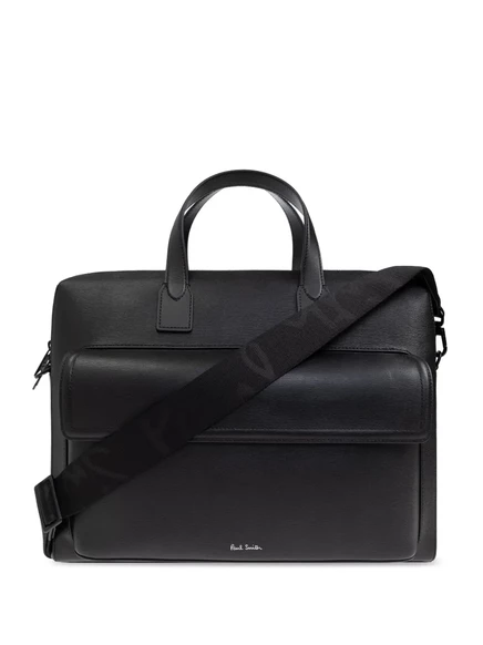 Мужская сумка для ноутбука Paul Smith кожаная, черная