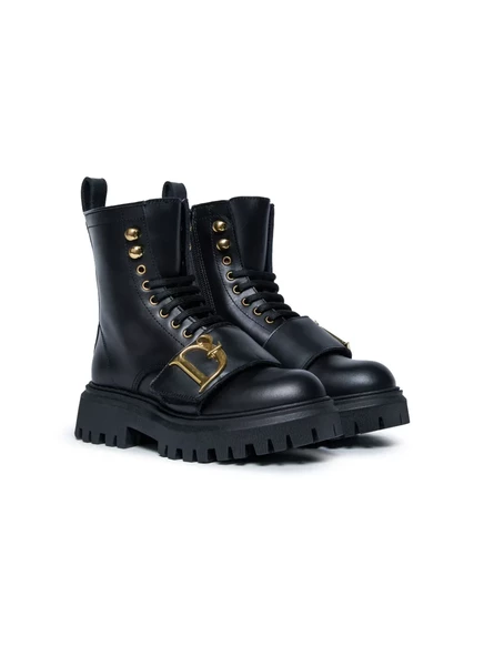 Детские кожаные ботинки DSQUARED2 KIDS, черные