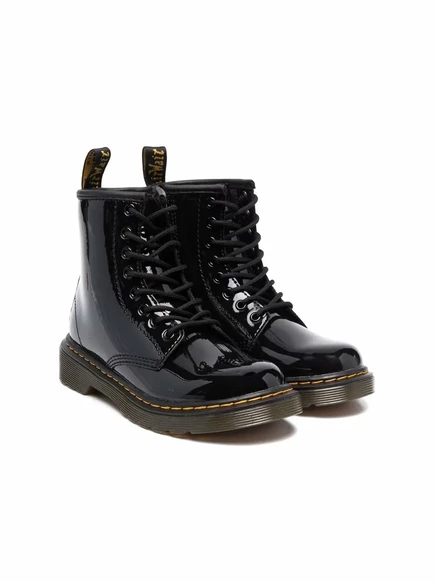 Ботинки для девочек Dr. Martens Kids 1460, лаковые, черные