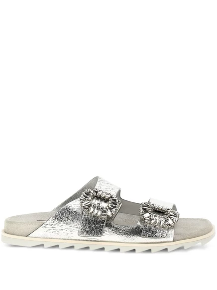 Босоножки Roger Vivier Slidy Viv silver