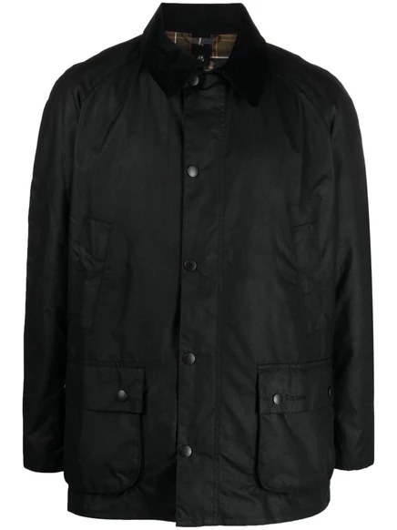 Восковая куртка с воротником-стойкой Barbour black