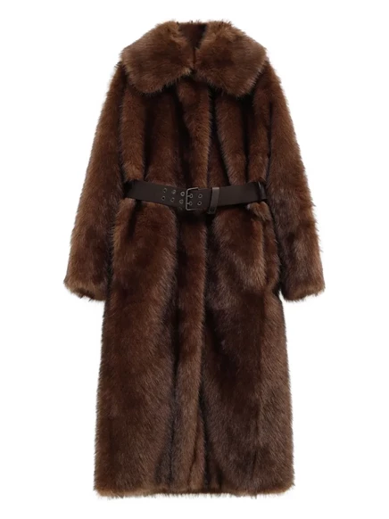 Женское пальто Moncler Grenoble Arly с поясом, коричневое