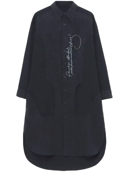 Женское рубашечное платье Yohji Yamamoto из шерсти, черное