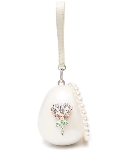 Клатч Simone Rocha Micro Pearl Egg, белый