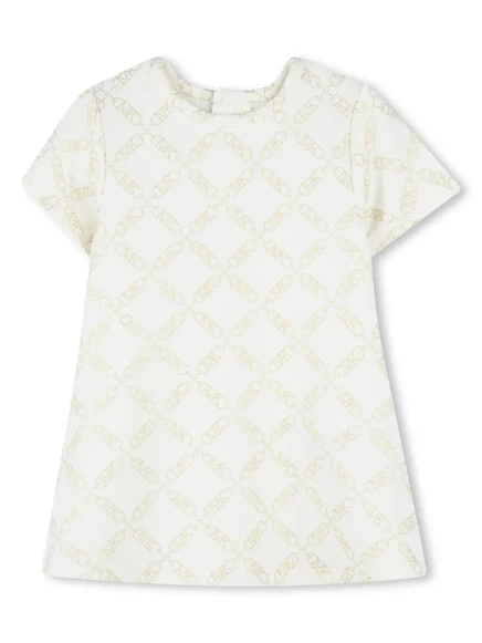 Платье для девочки Michael Kors Kids с монограммой, белое