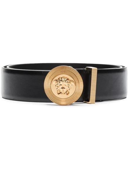 Мужской ремень Versace Medusa Biggie кожаный, черный