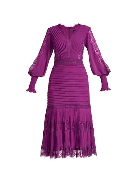 Женское платье Tadashi Shoji миди с кружевом, фиолетовое
