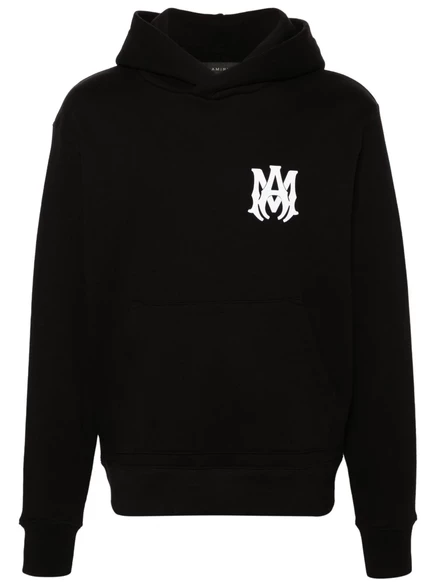 Хлопковая толстовка с капюшоном с логотипом AMIRI black