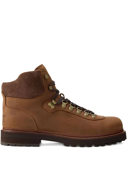 Кожаные походные ботинки Polo Ralph Lauren на шнуровке brown
