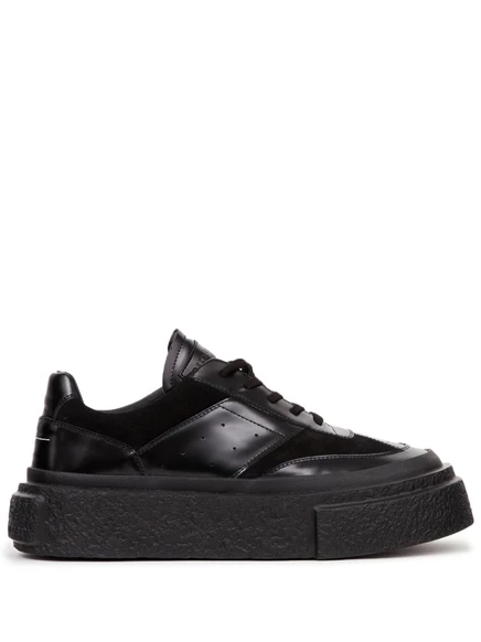 Мужские кеды MM6 Maison Margiela из лакированной кожи, черные