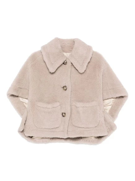 Женская накидка Max Mara Teddy из альпака, розовая