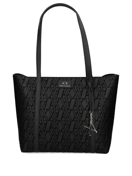 Женская сумка-тоут Armani Exchange с монограммой, черная