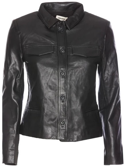 Женская кожаная куртка Zadig & Voltaire Liam, черная