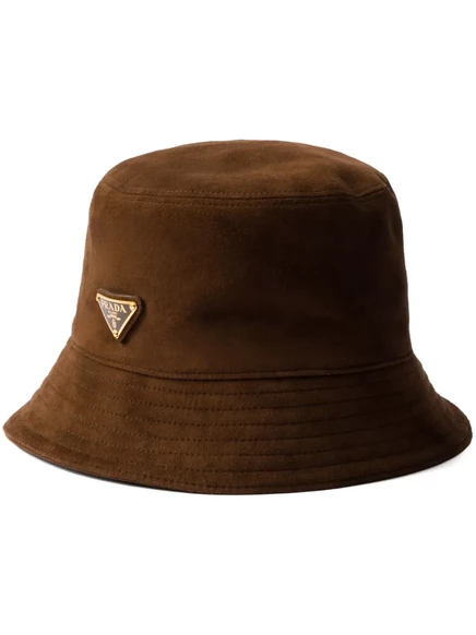 Женская панама Prada Suede из замши, коричневая