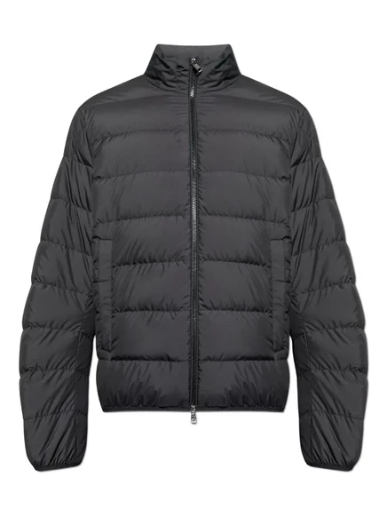 Мужской пуховик Moncler с нашивкой, черный