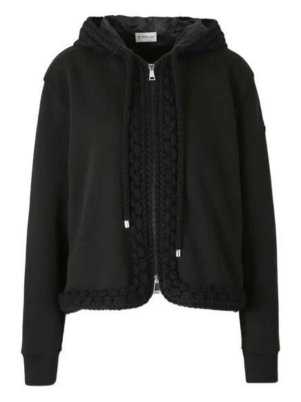Толстовка с капюшоном Moncler на молнии black