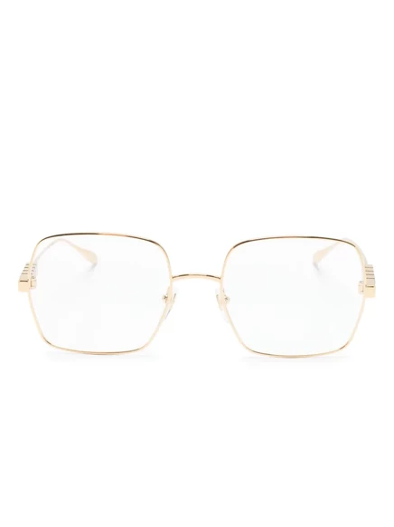 Женские очки Gucci Eyewear квадратной формы с логотипом, золотистые