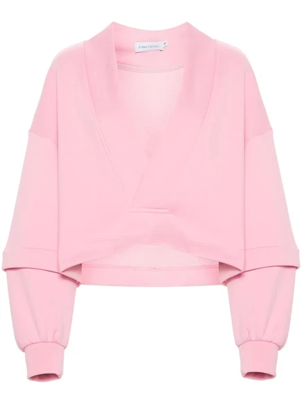 Хлопковая толстовка с V-образным вырезом от Ioana Ciolacu pink