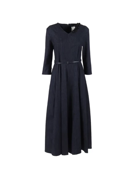 Женское платье S. Max Mara Abito Vela с бисером, синее