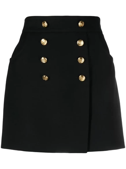 Юбка из крепа на пуговицах от Gucci black