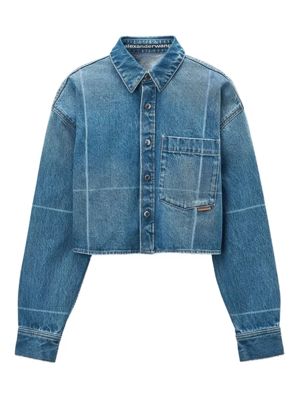 Женская рубашка Alexander Wang Faded-Fold-Line, голубая