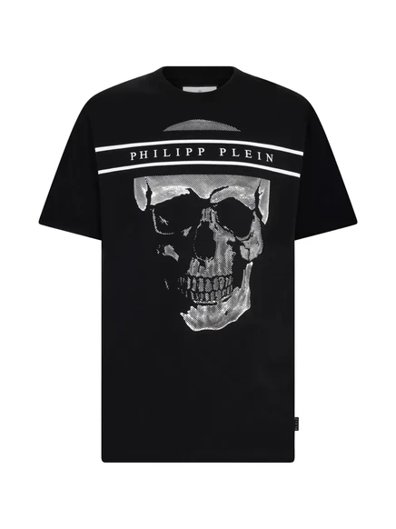Мужская футболка Philipp Plein с принтом-черепом, черная