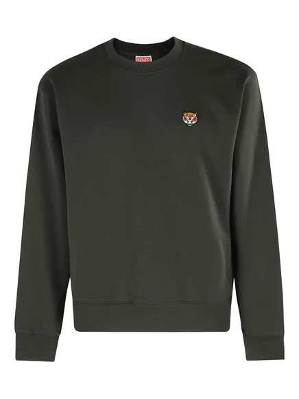Толстовка с круглым вырезом и вышивкой в виде тигра от Kenzo green