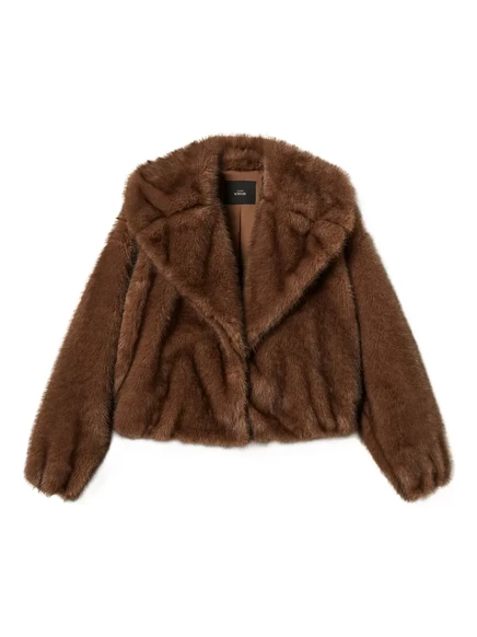 Женская куртка Twinset из экомеха, коричневая