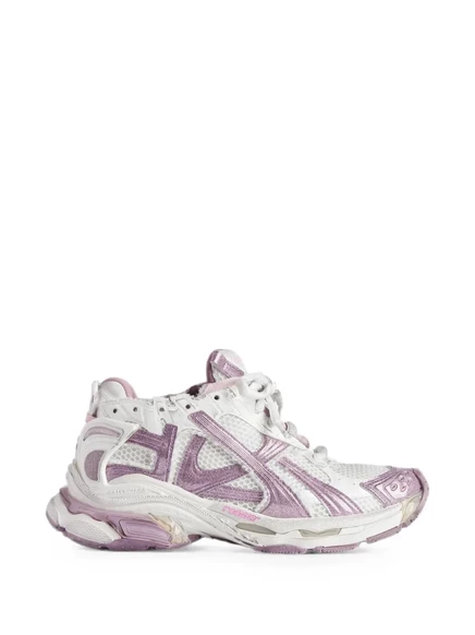 Женские кроссовки Balenciaga Runner с блестками, белые