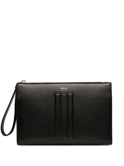 Мужской клатч Bally кожаный с ремешком, черный