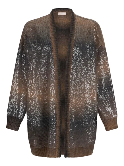 Женский кардиган Liu Jo Longline с пайетками, коричневый