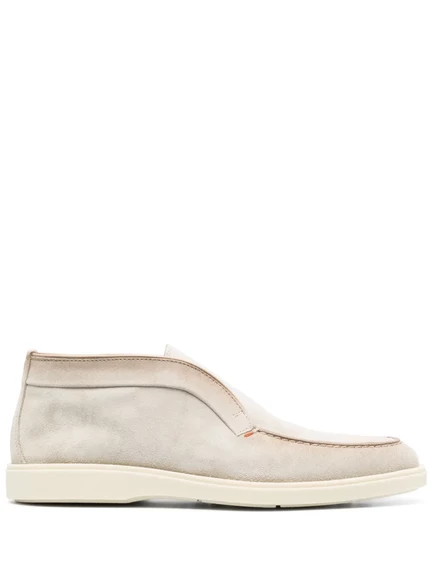 Кожаные ботинки Santoni с отделкой в тон neutrals