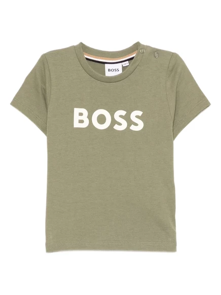 Футболка для мальчиков Boss Kidswear с логотипом, хаки