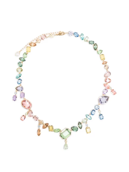 Женское колье Swarovski с разными огранками, золотистое