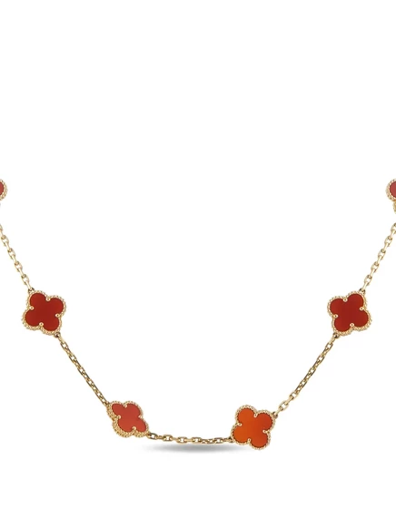 Колье van cleef & arpels alhambra 20 мотивов карнеол, 18к золото