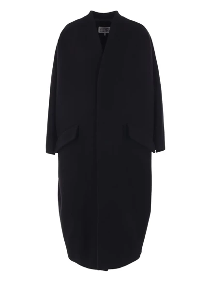 Женское пальто MM6 Maison Margiela из смесовой шерсти, черное