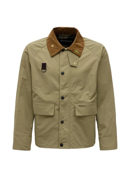 Мужская куртка‑бомбер Barbour с вельветовым воротником, зеленая